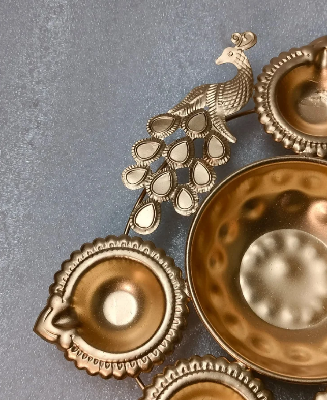 Brass Finish Decorative Peacock Diya
