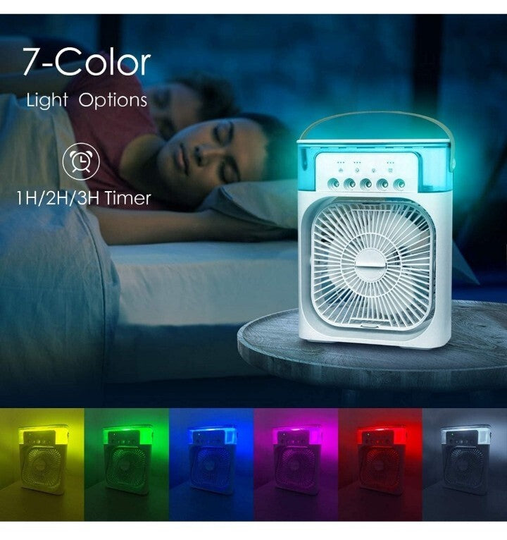 Portable Air Cooler Fan with Mist Spray & LED Light